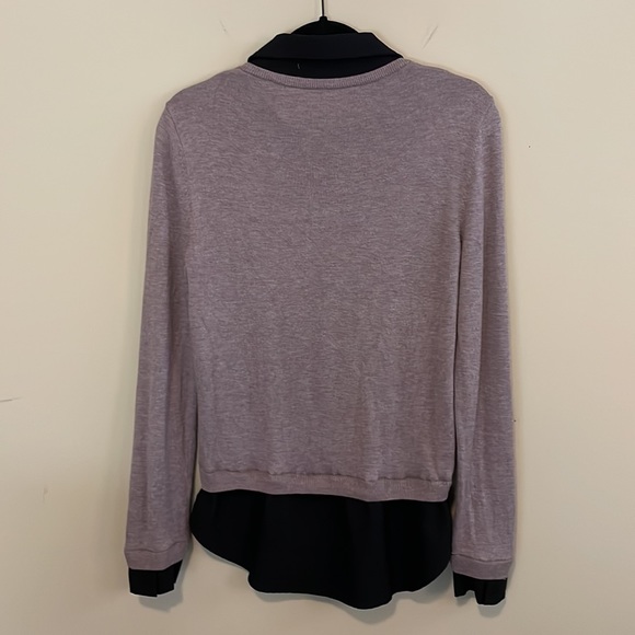 Elizabeth & Clarke, The Cooper, sweater with faux blouse, color Heather Rose - Picture 4 of 6